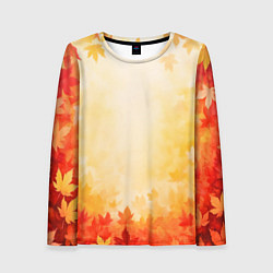 Лонгслив женский Жёлто-красный осенний, цвет: 3D-принт