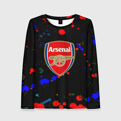Лонгслив женский Arsenal неоновые брызги красок, цвет: 3D-принт