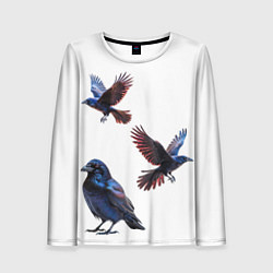 Женский лонгслив Вороны