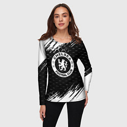 Лонгслив женский Chelsea штрихи красок текстура, цвет: 3D-принт — фото 2