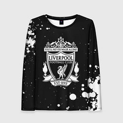 Женский лонгслив Liverpool белые текстура краски