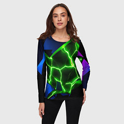 Лонгслив женский Neon green glow, цвет: 3D-принт — фото 2