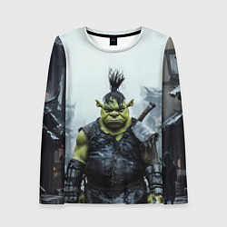 Лонгслив женский Шрек панк в доспехах, цвет: 3D-принт