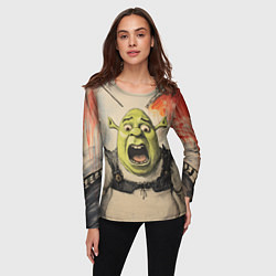 Лонгслив женский Шрек в панике, цвет: 3D-принт — фото 2
