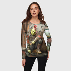 Лонгслив женский Шрек в панковских шмотках, цвет: 3D-принт — фото 2