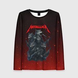 Лонгслив женский Metallica в виде волков, цвет: 3D-принт