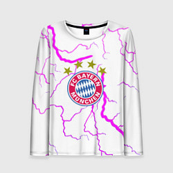 Лонгслив женский Бавария Мюнхен неоновые молнии, цвет: 3D-принт