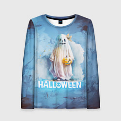 Лонгслив женский Приведение на halloween, цвет: 3D-принт