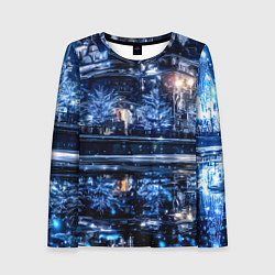 Лонгслив женский Новогодняя ночная Москва, цвет: 3D-принт