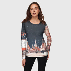 Лонгслив женский Праздничная ночь в Москве, цвет: 3D-принт — фото 2