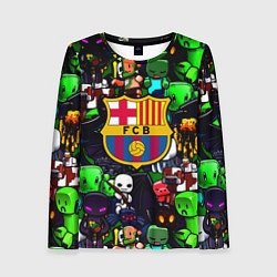 Лонгслив женский Minecraft x barcelona fc, цвет: 3D-принт