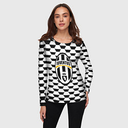 Лонгслив женский Juventus геометрия черно белая, цвет: 3D-принт — фото 2