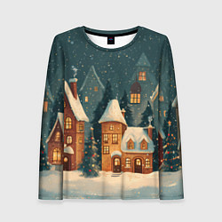 Женский лонгслив Сказочный Новогодний городок