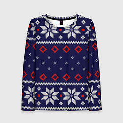 Женский лонгслив Вязаный новогодний узор