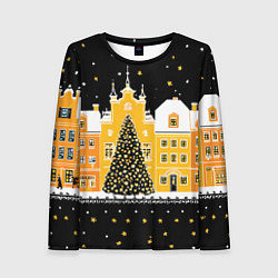 Женский лонгслив Новогодняя ночь в городе