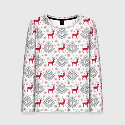 Женский лонгслив Олени среди елей