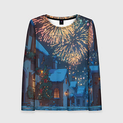 Лонгслив женский Праздничный новогодний салют, цвет: 3D-принт