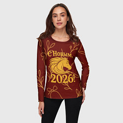 Лонгслив женский С новым 2026 годом, цвет: 3D-принт — фото 2