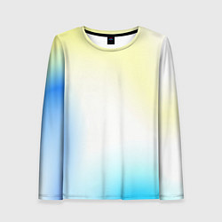 Лонгслив женский Color yellow blue white, цвет: 3D-принт