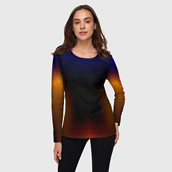 Лонгслив женский Color black red blue, цвет: 3D-принт — фото 2