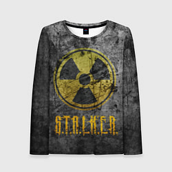 Женский лонгслив Сталкер - знак на сером