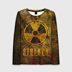Лонгслив женский Сталкер - знак на ржавой поверхности, цвет: 3D-принт