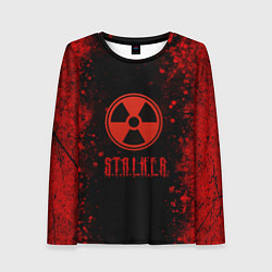 Женский лонгслив Stalker - красное на черном