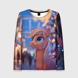 Лонгслив женский Милая лошадка символ 2026, цвет: 3D-принт