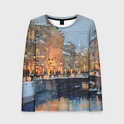 Лонгслив женский Снежный вечер в Питере, цвет: 3D-принт