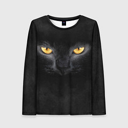 Лонгслив женский Черная кошка, цвет: 3D-принт