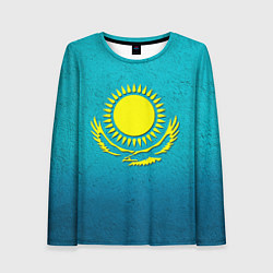 Лонгслив женский Флаг Казахстана, цвет: 3D-принт
