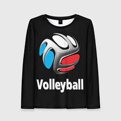 Лонгслив женский Волейбольный мяч российский триколор, цвет: 3D-принт