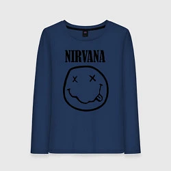 Лонгслив хлопковый женский Nirvana, цвет: тёмно-синий
