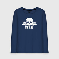 Лонгслив хлопковый женский Real Metal, цвет: тёмно-синий