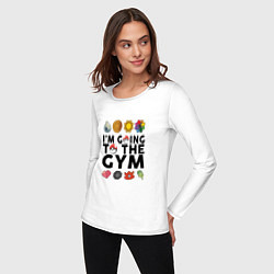 Лонгслив хлопковый женский Pokemon Im going to the gym (black), цвет: белый — фото 2