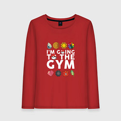 Лонгслив хлопковый женский Pokemon Im going to the gym (white), цвет: красный