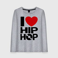 Лонгслив хлопковый женский I love Hip Hop, цвет: меланж