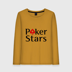 Лонгслив хлопковый женский Poker Stars, цвет: горчичный