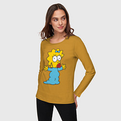 Лонгслив хлопковый женский Maggie Simpson, цвет: горчичный — фото 2