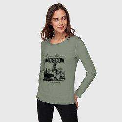 Лонгслив хлопковый женский Moscow Kremlin 1147, цвет: авокадо — фото 2