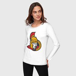 Лонгслив хлопковый женский Ottawa Senators, цвет: белый — фото 2