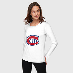 Лонгслив хлопковый женский Montreal Canadiens, цвет: белый — фото 2