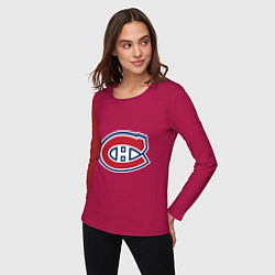 Лонгслив хлопковый женский Montreal Canadiens, цвет: маджента — фото 2