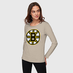 Лонгслив хлопковый женский Boston Bruins, цвет: миндальный — фото 2