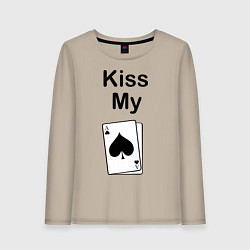 Женский лонгслив Kiss my card