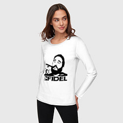 Лонгслив хлопковый женский FIdel, цвет: белый — фото 2