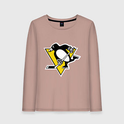 Лонгслив хлопковый женский Pittsburgh Penguins: Malkin 71, цвет: пыльно-розовый