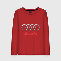 Лонгслив хлопковый женский Audi, цвет: красный