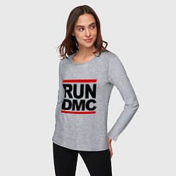 Лонгслив хлопковый женский Run DMC, цвет: меланж — фото 2
