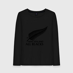 Лонгслив хлопковый женский New Zeland: All blacks, цвет: черный
